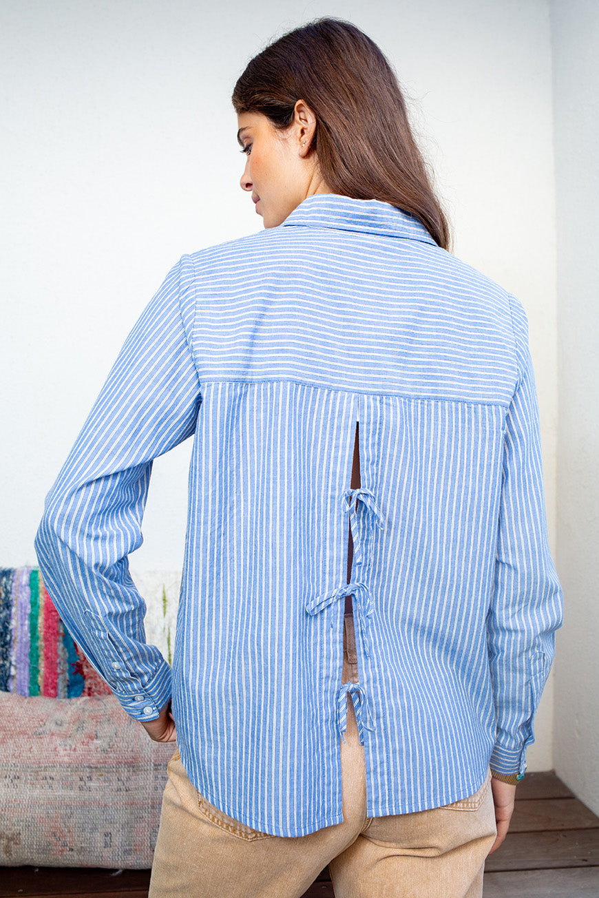 CHEMISE NELIA BLEU RAYURES
