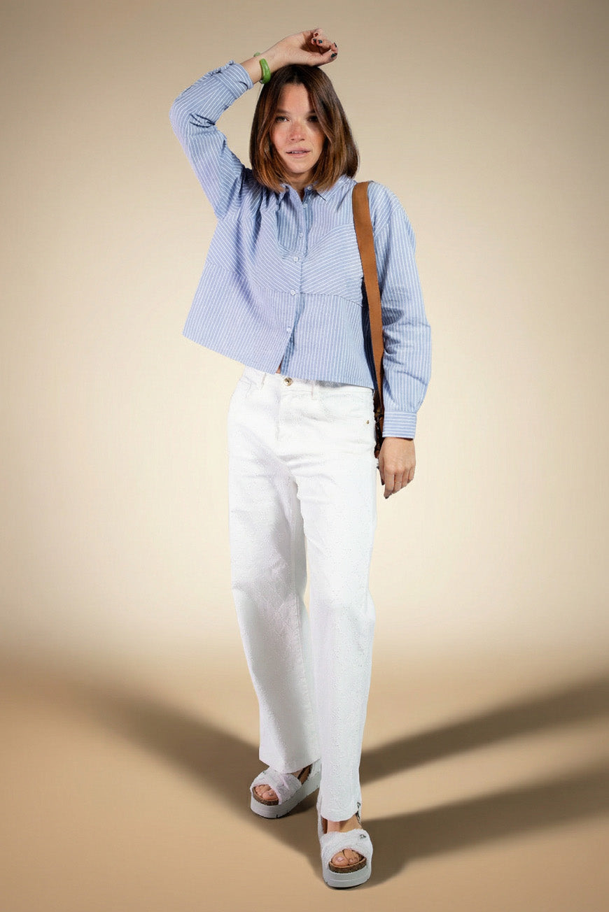 CHEMISE NAEVA BLEU RAYURES