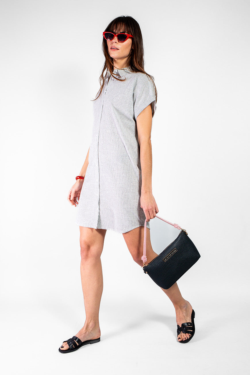 ROBE NIOSIBE RAYURES NOIRES