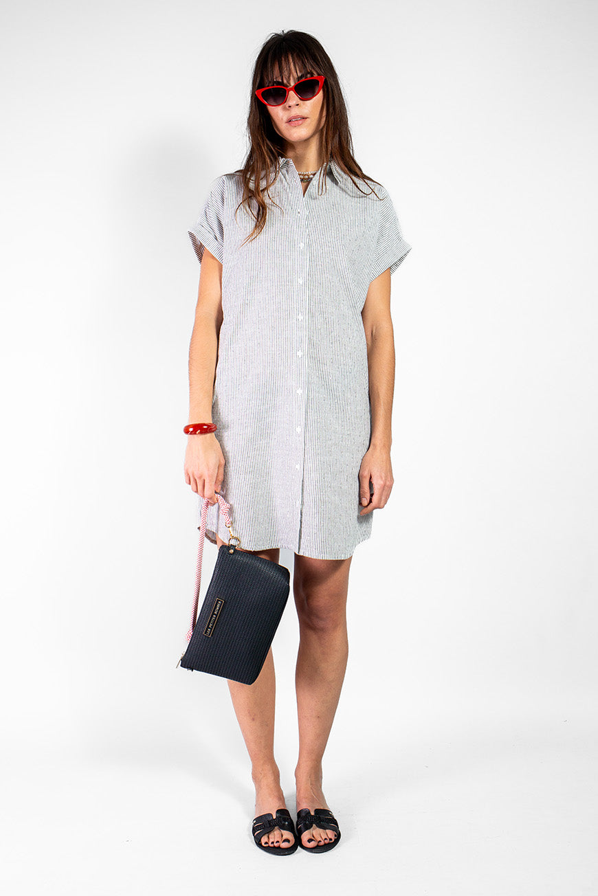 ROBE NIOSIBE RAYURES NOIRES