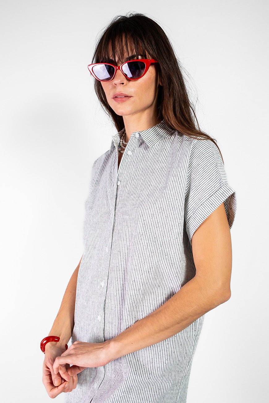 ROBE NIOSIBE RAYURES NOIRES