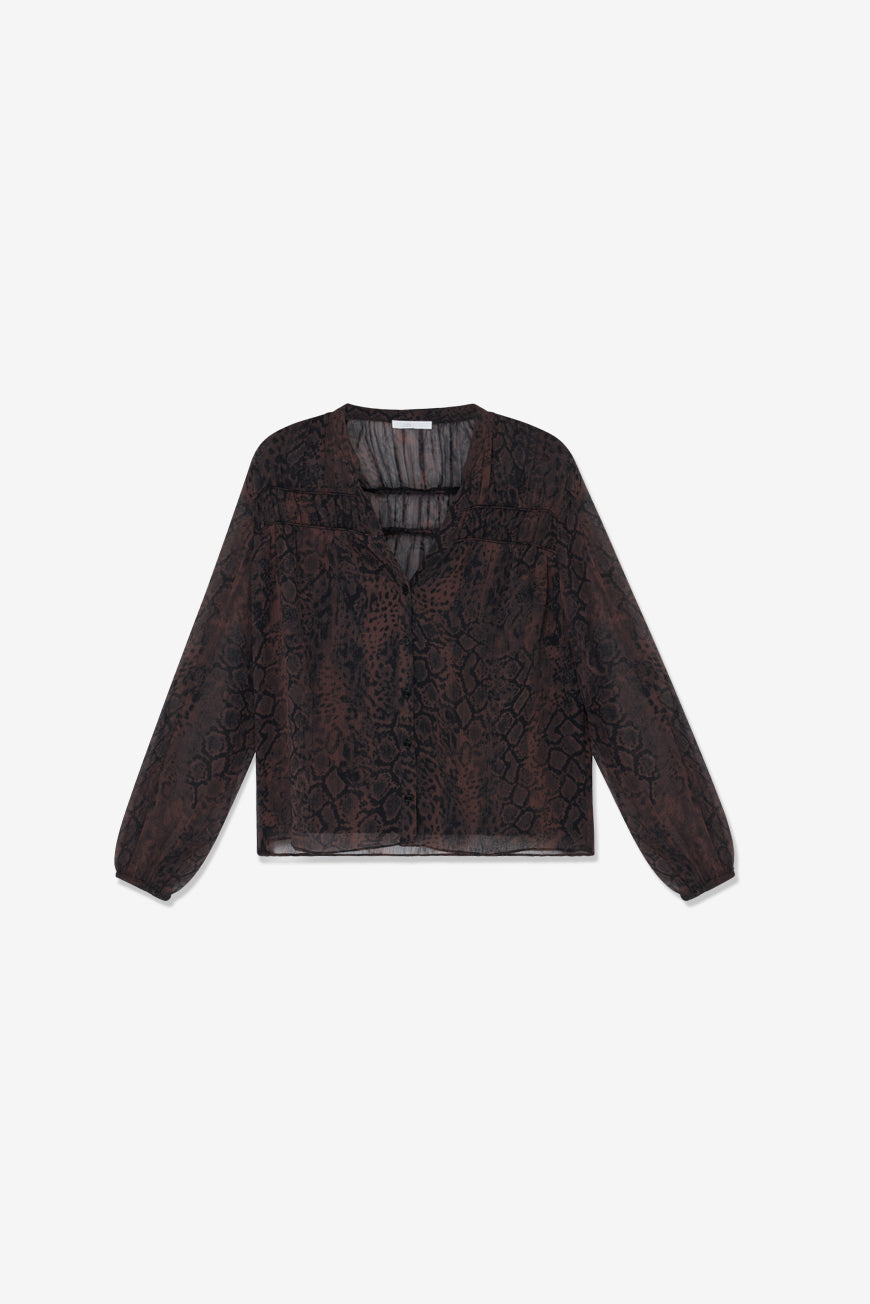 BLOUSE PALMINA PRINT BRUNE