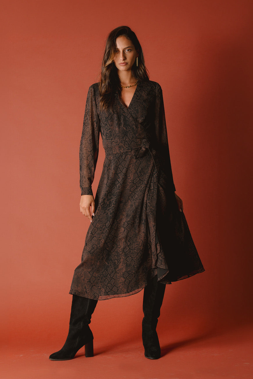 ROBE PRECIEUSE PRINT BRUNE