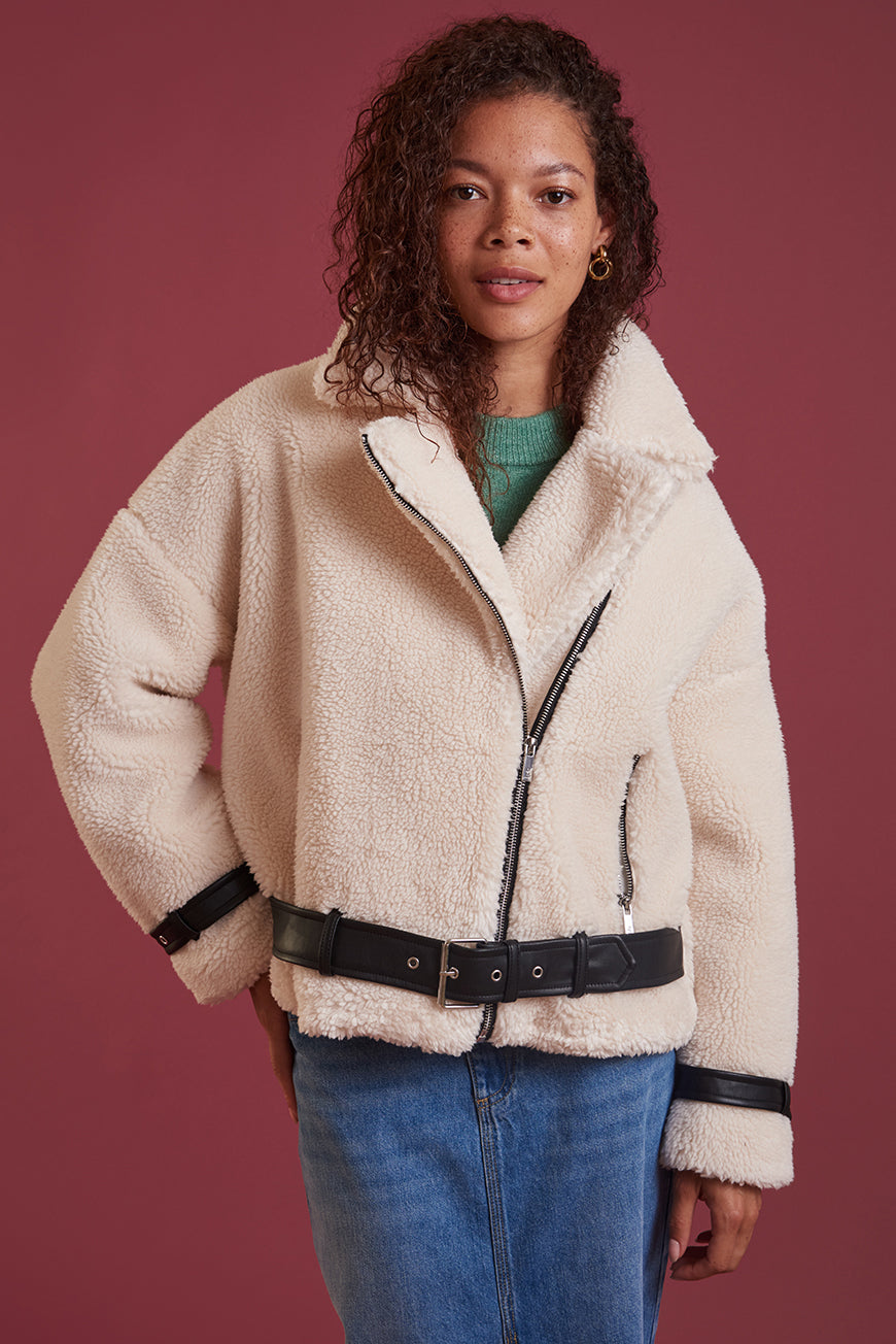 MANTEAU SHERPA CEINTURE MAIWEEN