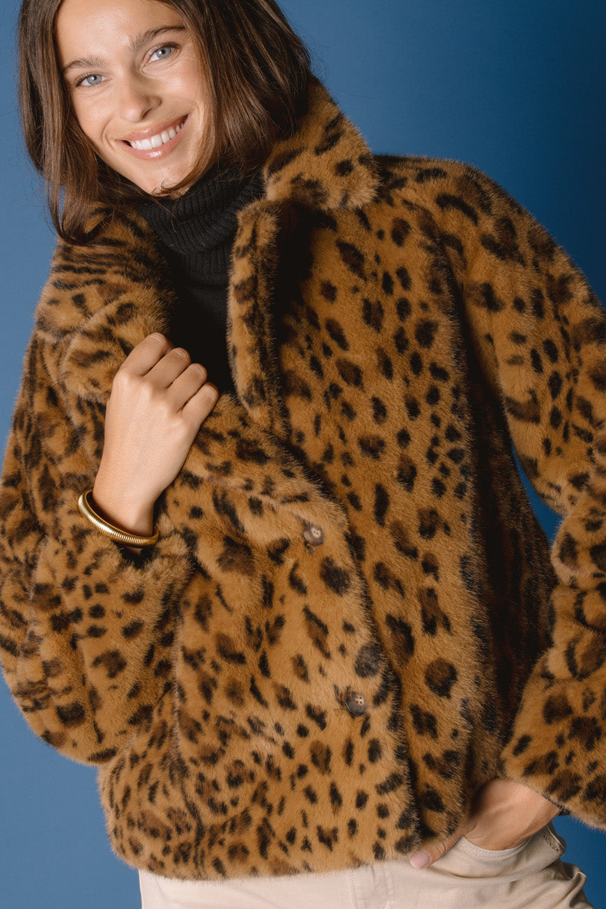 MANTEAU PIAT PRINT LEOPARD