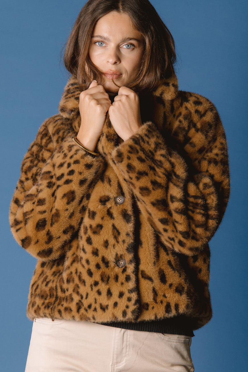 MANTEAU PIAT PRINT LEOPARD