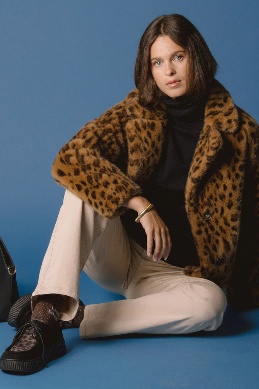 MANTEAU PIAT PRINT LEOPARD