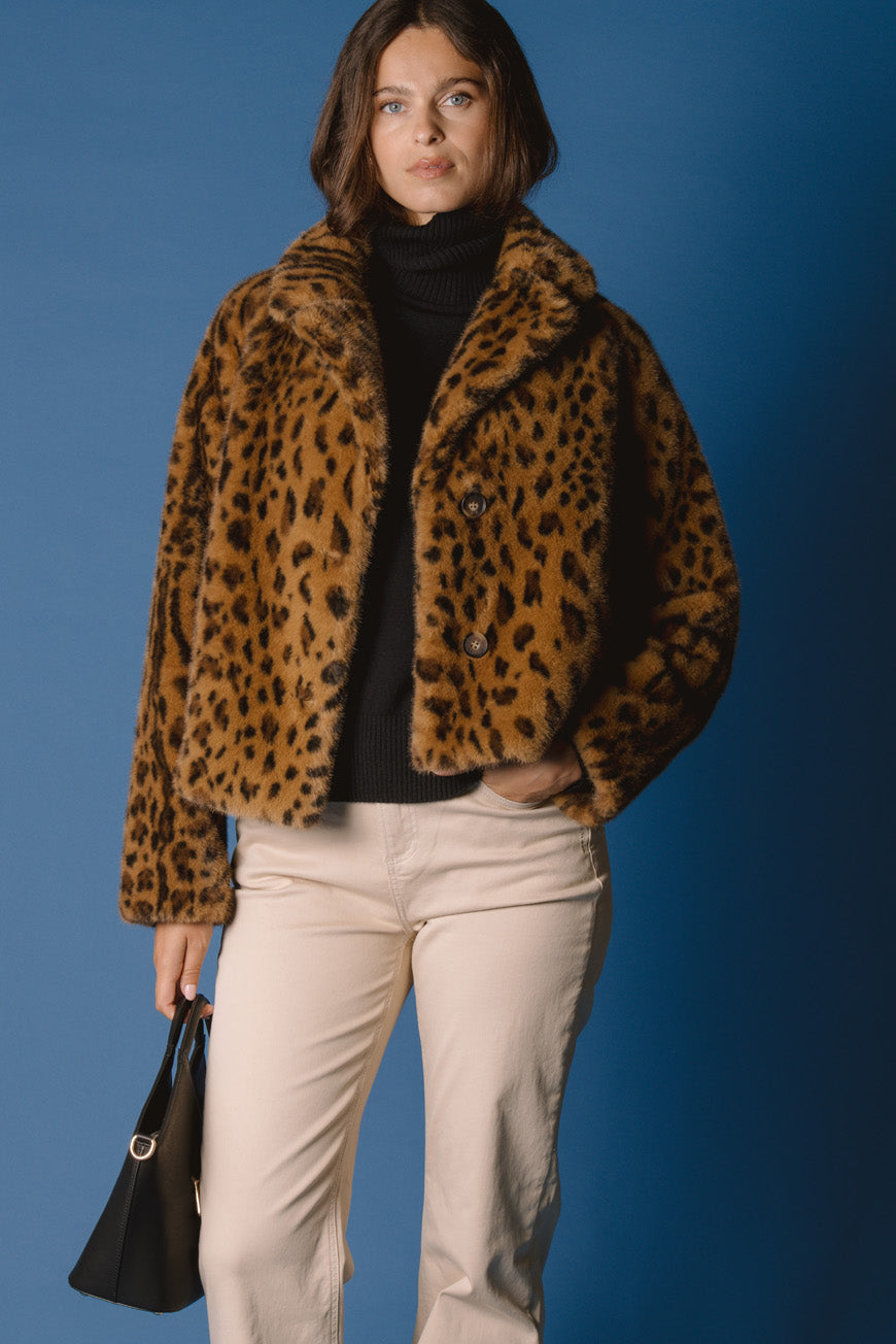 MANTEAU PIAT PRINT LEOPARD