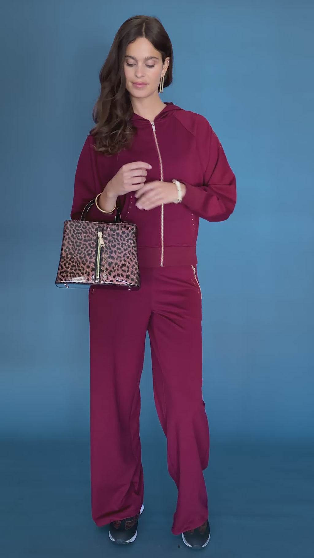 Gilet Pascalina bordeaux et pantalon Pietra bordeaux
